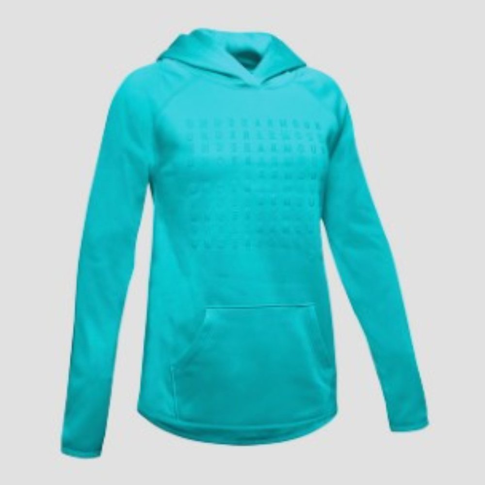NWT Under Armour Fleece Logo Hoodie Teal Youth Medium